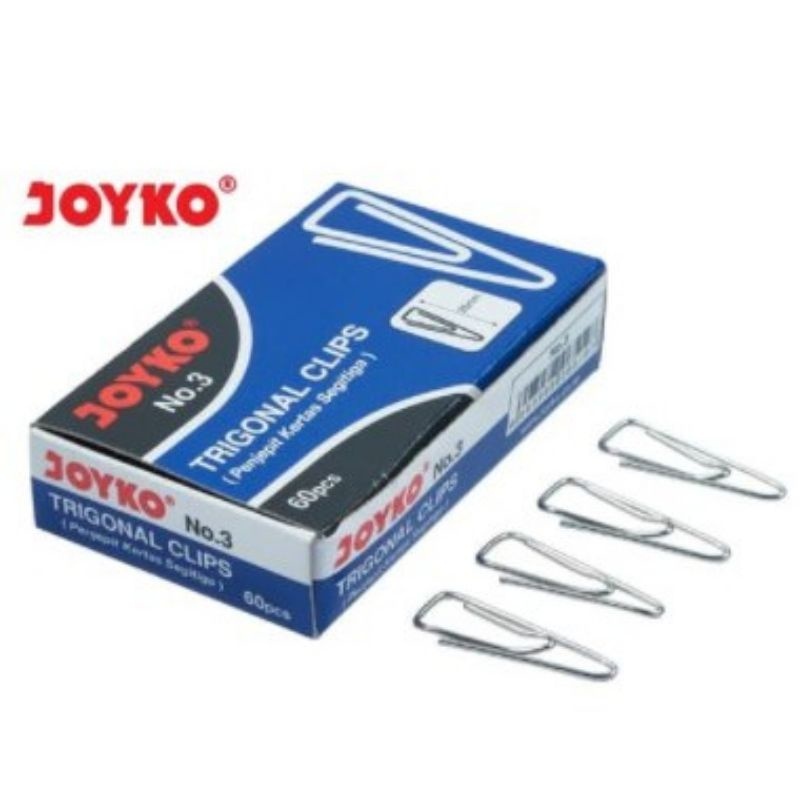 

JOYKO Trigonal Clips No. 3 1Box / Penjepit Kertas 1 Box No 3 Segitiga 1 Pack / Klip Kertas 1Pack No.3 PAPER CLIP