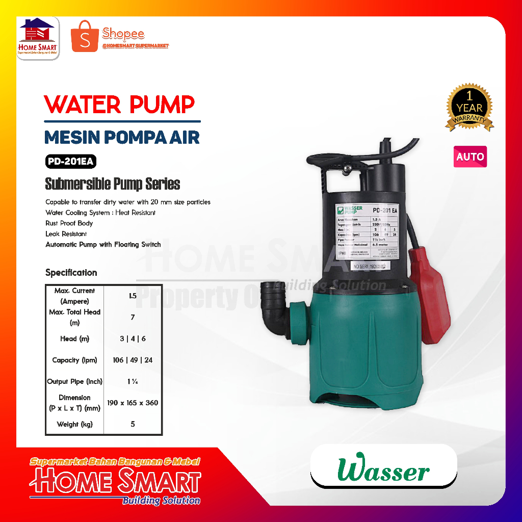 PD-201 EA Pompa Celup Wasser - Submersible Pump
