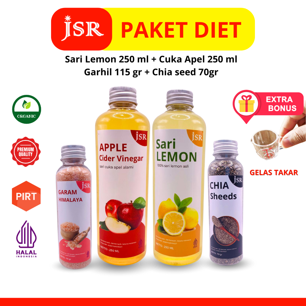 

JSR Rempah Paket Hemat Bundling Diet Sari Lemon Cuka Apel 250 ml Chia Seeds dan Garam Himalaya