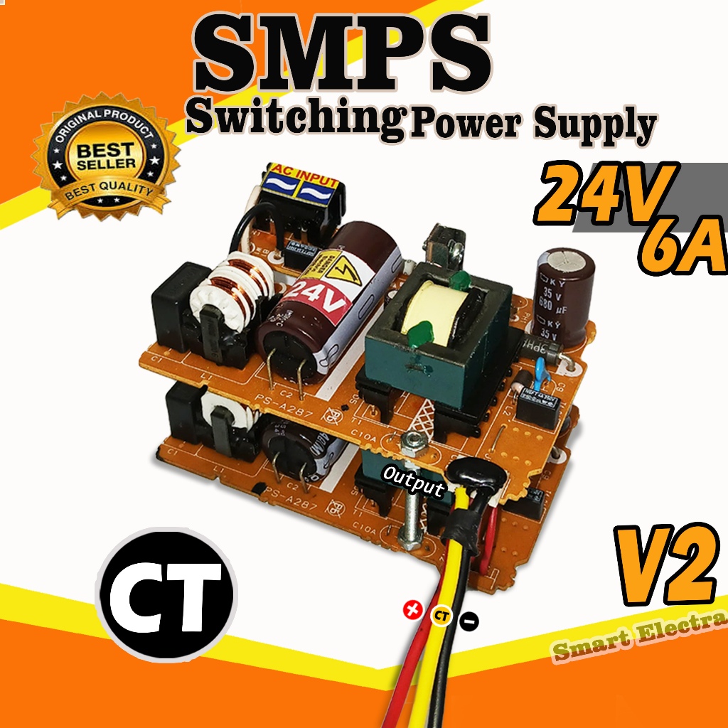 SMPS Adaptor Power Supply 24V 6A CT dan Non CT