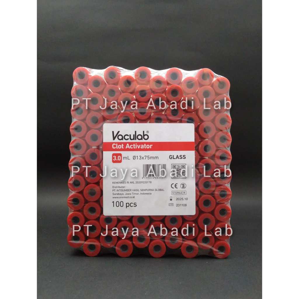 tabung darah vaculab clot activator ml box pak isi 100 vacutainer vacum tube merah
