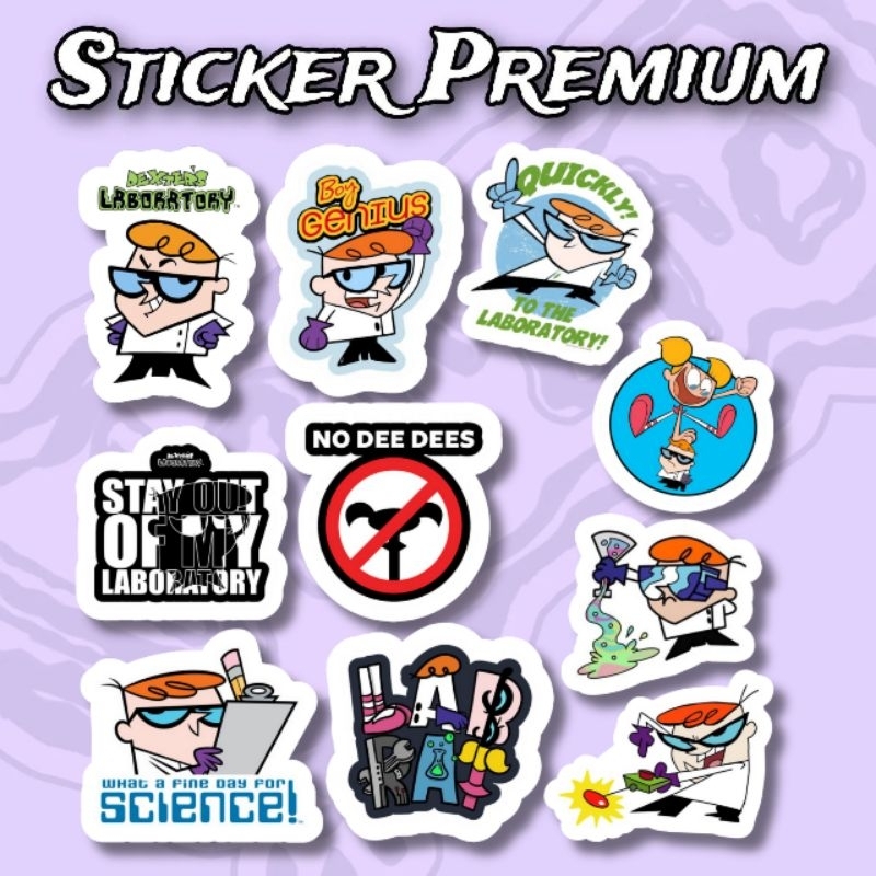 

Sticker Dexters Laboratory Pack isi 10 Pcs Waterproof