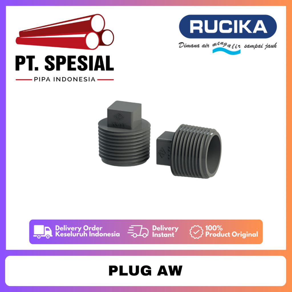 Plug AW 1 Inch PVC Rucika / Dop Drat Luar PVC Rucika / Plug AW PVC / Plug AW Rucika - 09