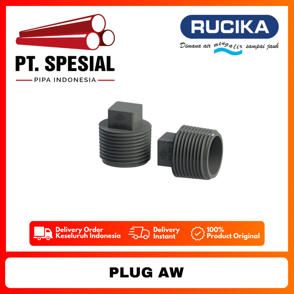 Plug AW 1 Inch PVC Rucika / Dop Drat Luar PVC Rucika / Plug AW PVC / Plug AW Rucika - 08