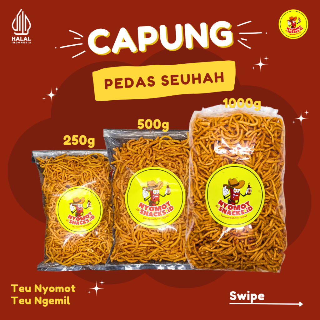 

CAPUNG SEUHAH NYOMOTSNACKSID Spesial 250gr Dan 500gr 1000gr Pouch