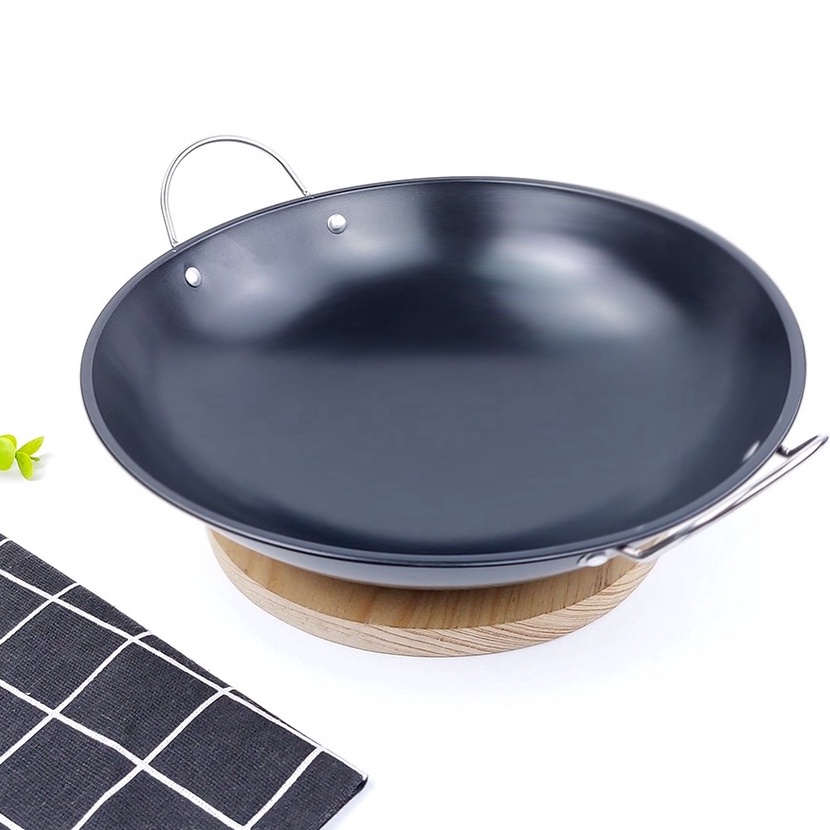 FG2 WAJAN KUALI MINI HITAM STAINLESS TEBAL 212325CM  KUALI MINI PLAT PENGGORENGAN ANTI LENGKET  WAJA