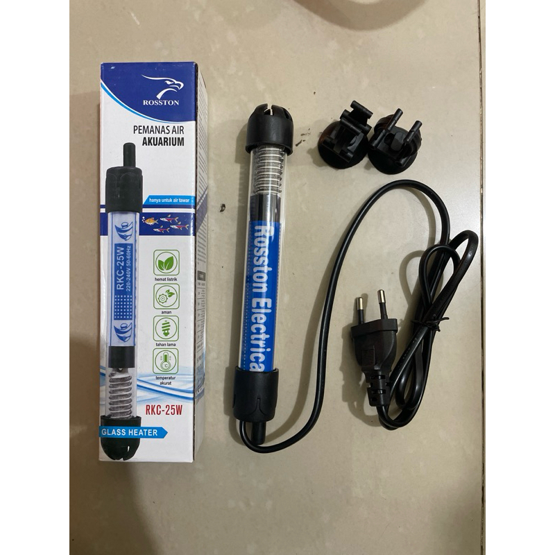Rosston Aquarium Heater Pemanas Suhu Aquarium 25 Watt