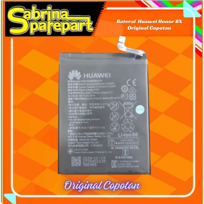 Baterai Batre Huawei Honor 8X Original Copotan