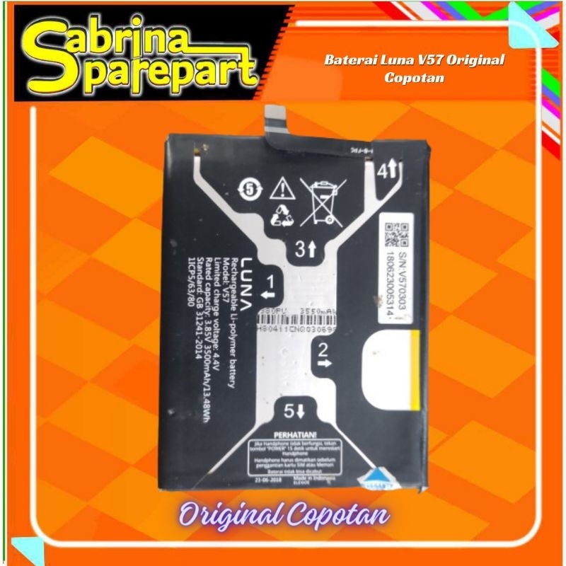 Baterai Batre Luna V57 Original Copotan