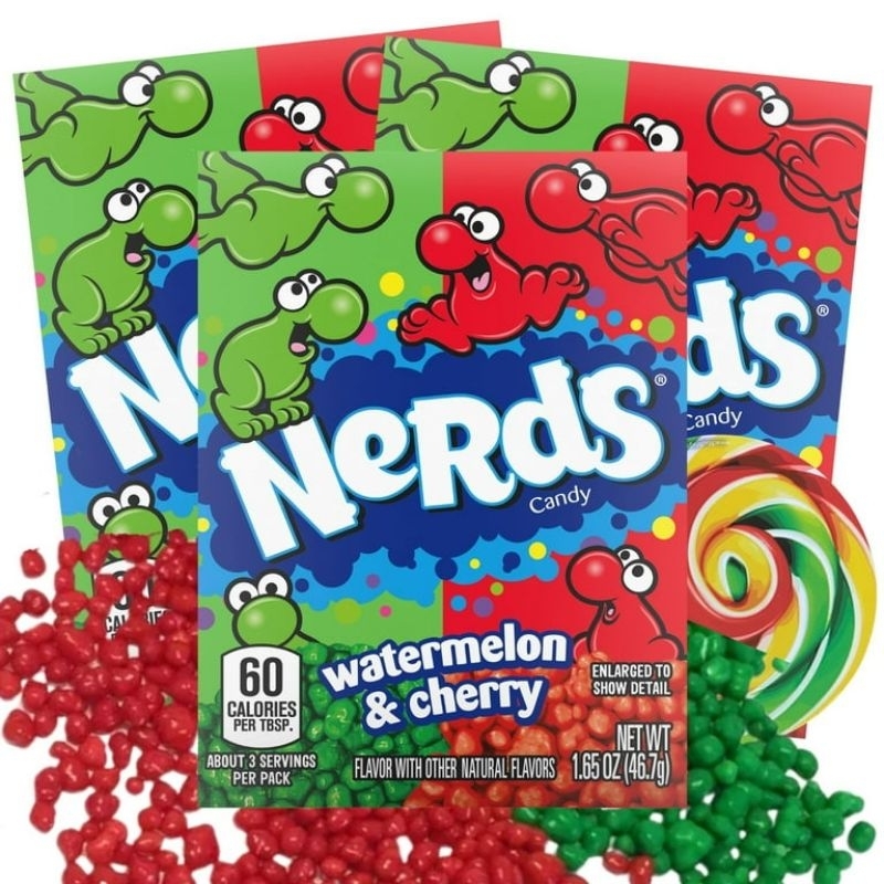 

Watermelon and Cherry Nerds, Birthday Party Candy, 1.65 Ounces per Box