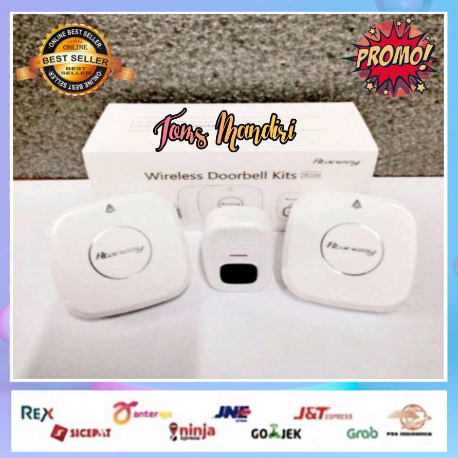 WAH Bell Rumah Weirelles Door Bell Rainproof pintu 2 Reciever