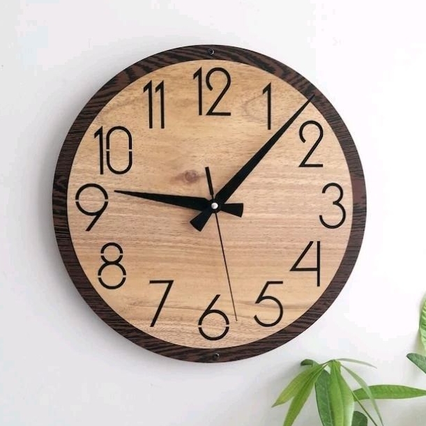 Jam Dinding Modern Minimalis Jati