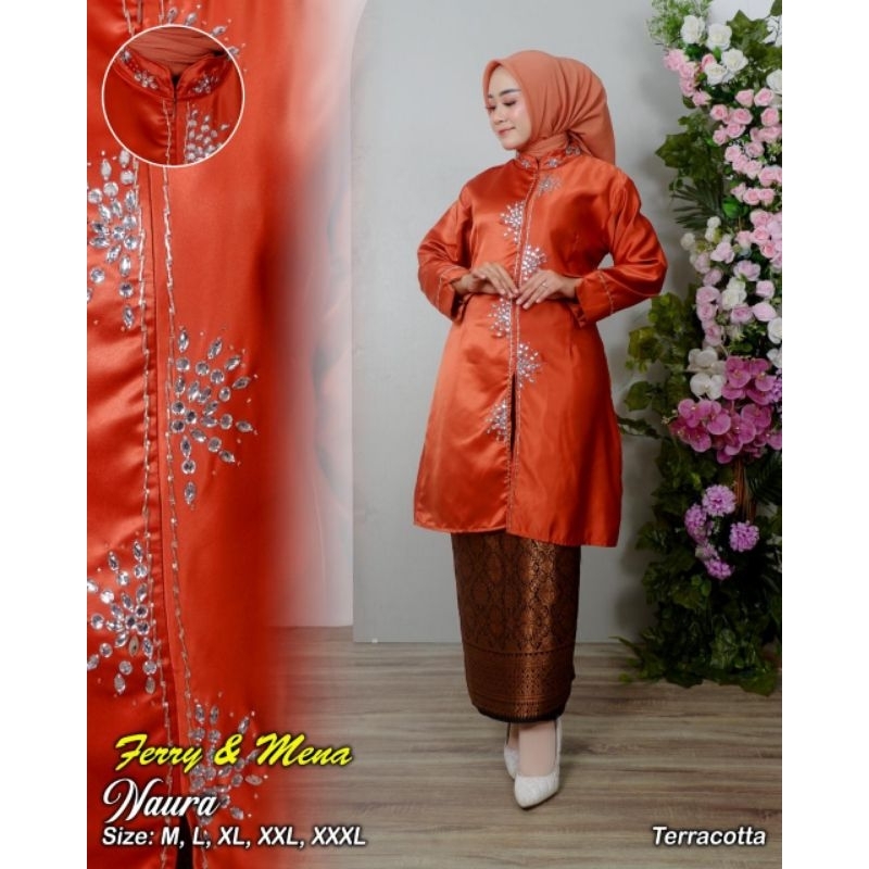 SETELAN KEBAYA TUNIK NAURA//SETELAN KEBAYA TUNIK BORDIR//SETELAN KEBAYA PESTA//SETELAN KEBAYA BORDIR