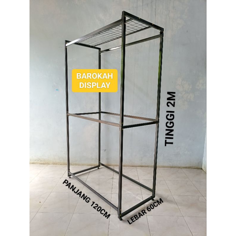 GAWANG 2 SISI PIPA KOTAK DUA TINGKAT TINGGI 2M