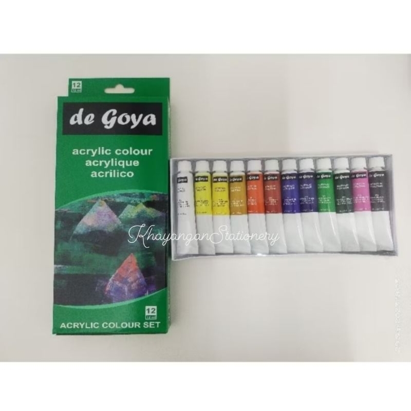 

de Goya Acrylic Colour Set 12x12 | Cat Akrilik Set 12 x 12ml Premium-KhyayanganStationery
