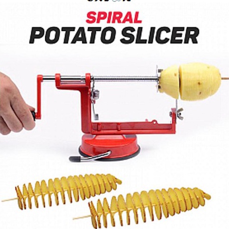 KF7 Spiral Potato Slicer  Alat Pemotong Pengiris Kentang Spiral  Pisau Putar Ulir Keripik Kentang Si