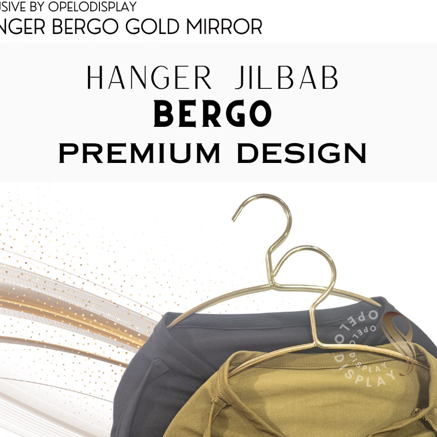 FG2 HANGER JILBAB BERGO PREMIUM WARNA GOLD ASLI GANTUNGAN BERGO MEWAH GOLD MIRROR KILAT