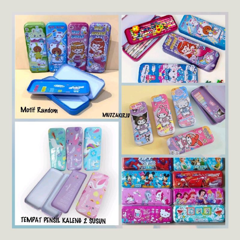 

[MD] KOTAK PENSIL KALENG 2 SUSUN MOTIF LUCU