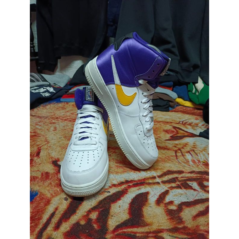 SEPATU NIKE NBA X AIR FORCE 1 HIGH '07 'LAKERS' SIZE 40
