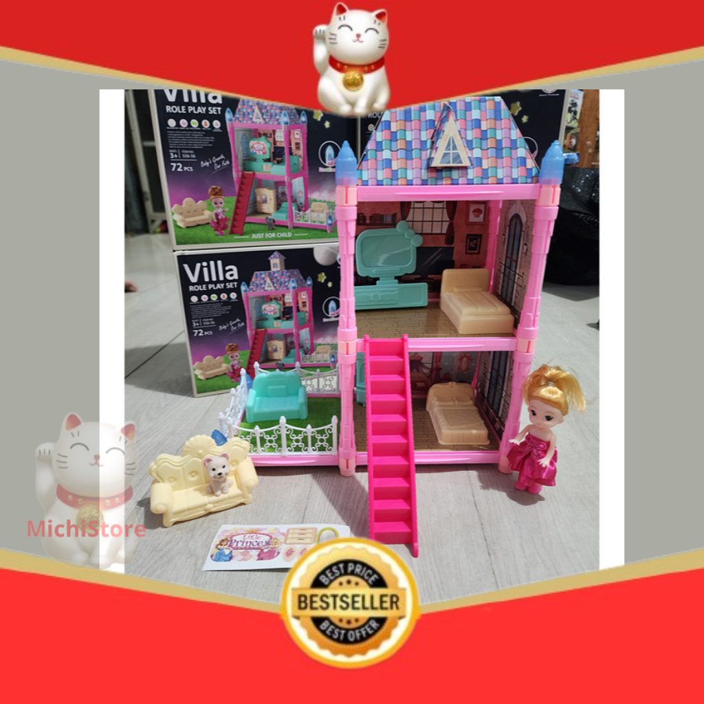 MAINAN RUMAH RUMAHAN VILLA HOUSE SET 2TINGKAT MAINAN RUMAH ANAK