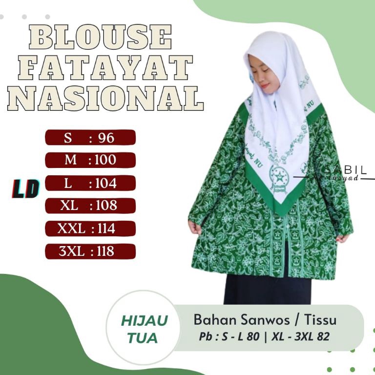 KODE B22X BATIK FATAYAT NU TUNIK FATAYAT NU SERAGAM FATAYAT ATASAN FATAYAT BLUS FATAYAT