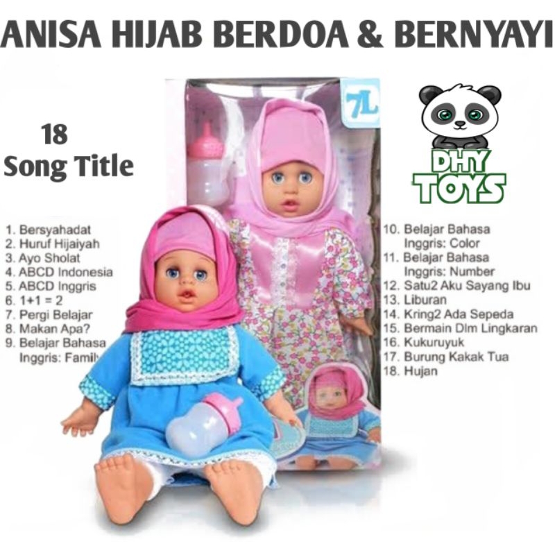 Mainan Boneka Anisa Hijab Jilbab Boneka Bayi Boneka Singer Nyanyi Cerita Berdoa