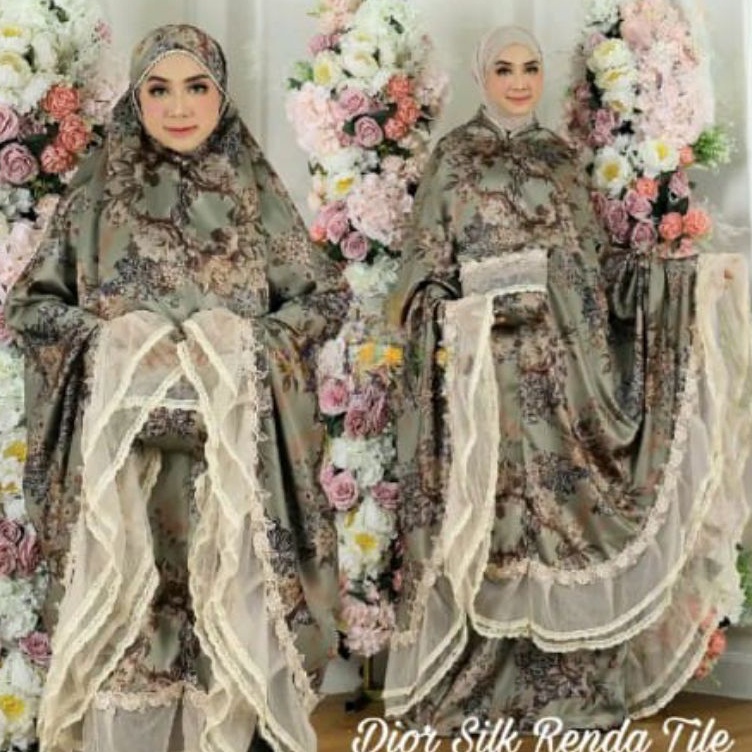 Pasti Laris  mukena mewah sliky jumbo 2in1 renda tile bahan halus dan lembut ukuran besar murah moti