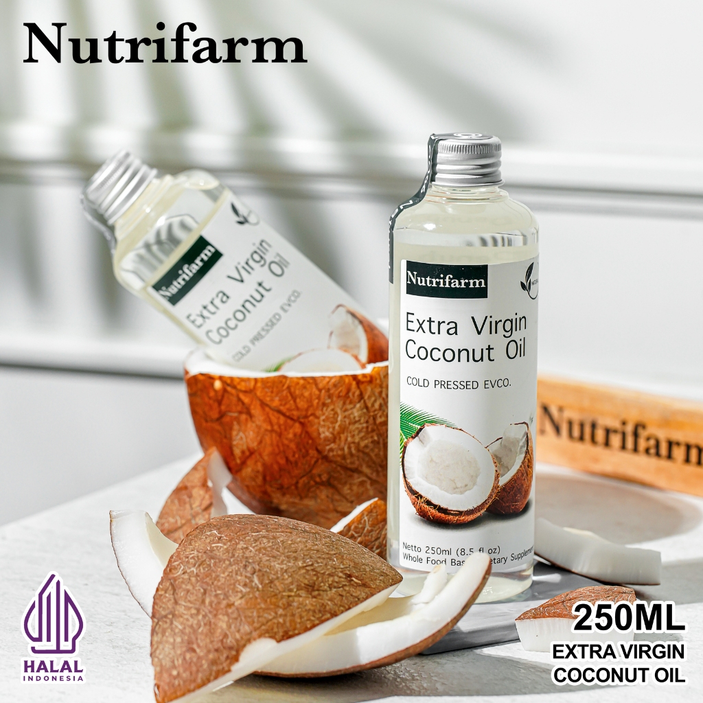 EXTRA VIRGIN COCONUT OIL 250ML NUTRIFARM / VIRGIN COCONUT OIL 250ML / VIRGIN COCONUT OIL COLD PRESSE