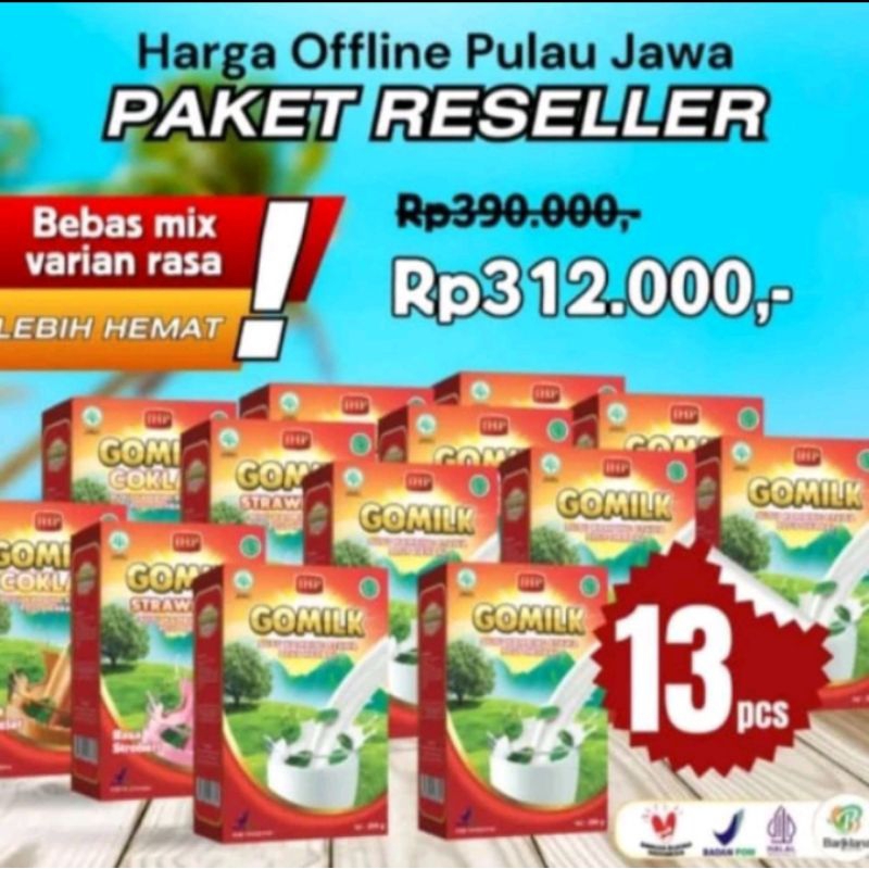 

GOMILK SUSU KAMBING ETAWA HERBAL PAKET RESELLER 13BOX