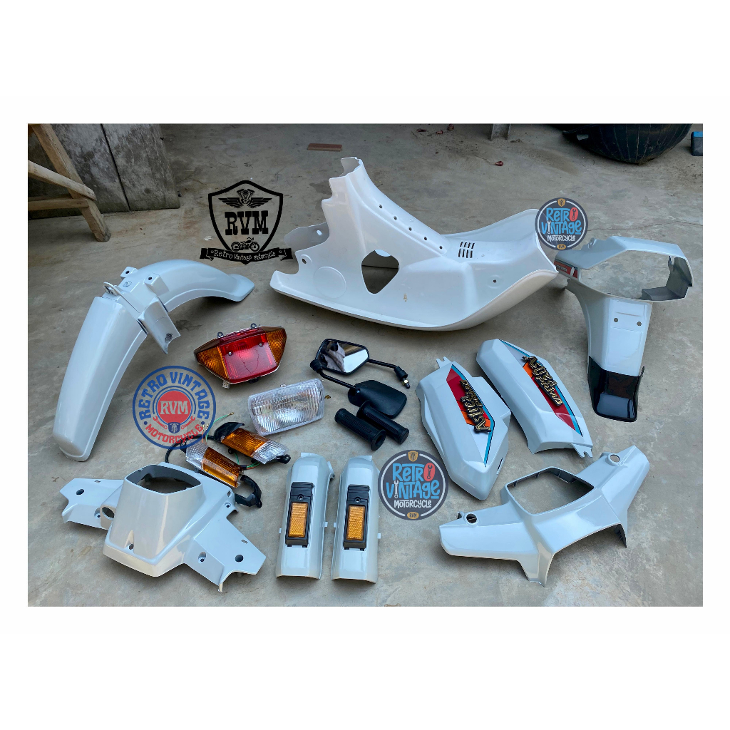 body Honda Astrea Prima putih full set tanpa legsild bodi Astrea Prima putih paket body Prima Putih