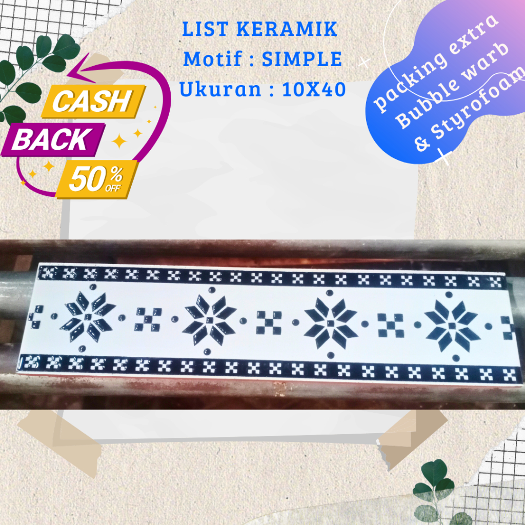 list keramik dinding minimalis timbul ukuran 10x40 motif start lith / grosir list keramik dinding mu