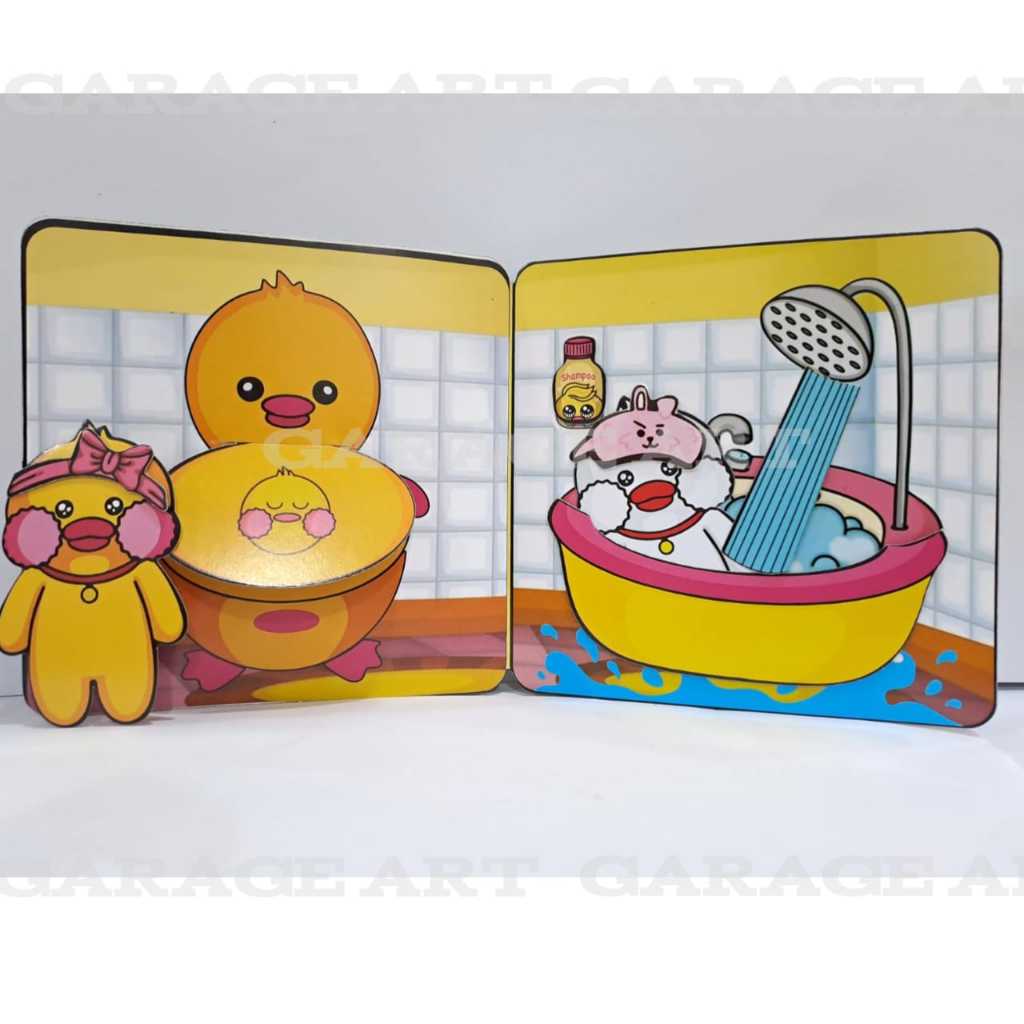 TERBARU BEBEK VIRAL paper duck house rumah bebek boneka kertas mudah di susun