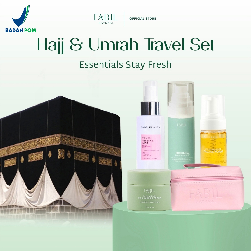[Hajj/Umrah Travel Set] Fabil Bundle Facial Foam + Toner + Serum + Sunscreen Mist SPF 45 PA+++ UV Pr