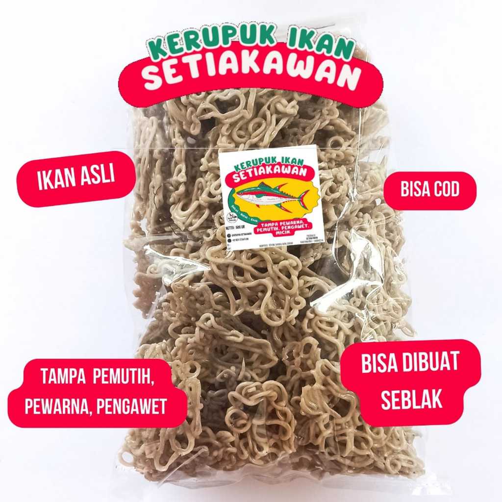 

[1KG] Kerupuk Ikan Morat-Marit Mentah Banyuwangi Setiakawan - Bebas Pemutih, Pewarna, dan Pengawet
