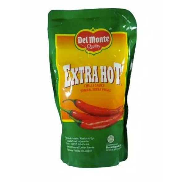 

Delmonte Extra Hot Chilli Sauce Pouch 1kg - Sambal Extra Pedas - Gosend Grab Only !!!