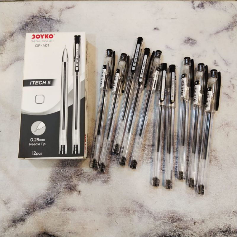 

Pulpen joyko iTECH GP-401 Ketebelan 0.28 Hitam isi 12 pcs