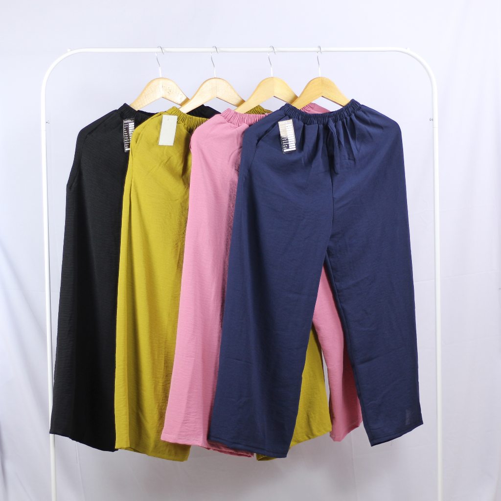 Celana Panjang Kulot Crinkle Wanita PAKET HEMAT 100RB DAPAT 3 Airflow Cewe Cewek Perempuan Remaja De