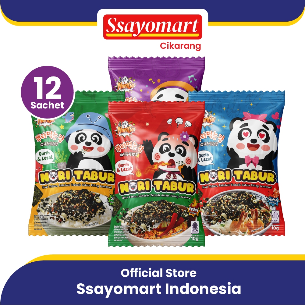 

Nori Tabur Rice Noodle Rumput Laut Panggang (1 RENCENG ISI 12PCS)