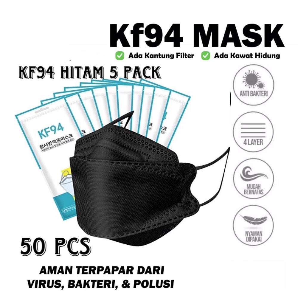 MASKER KF94 KOREA ISI 50PCS MURAH / KF94 DEWASA 50PCS / KF94 ISI 50PCS