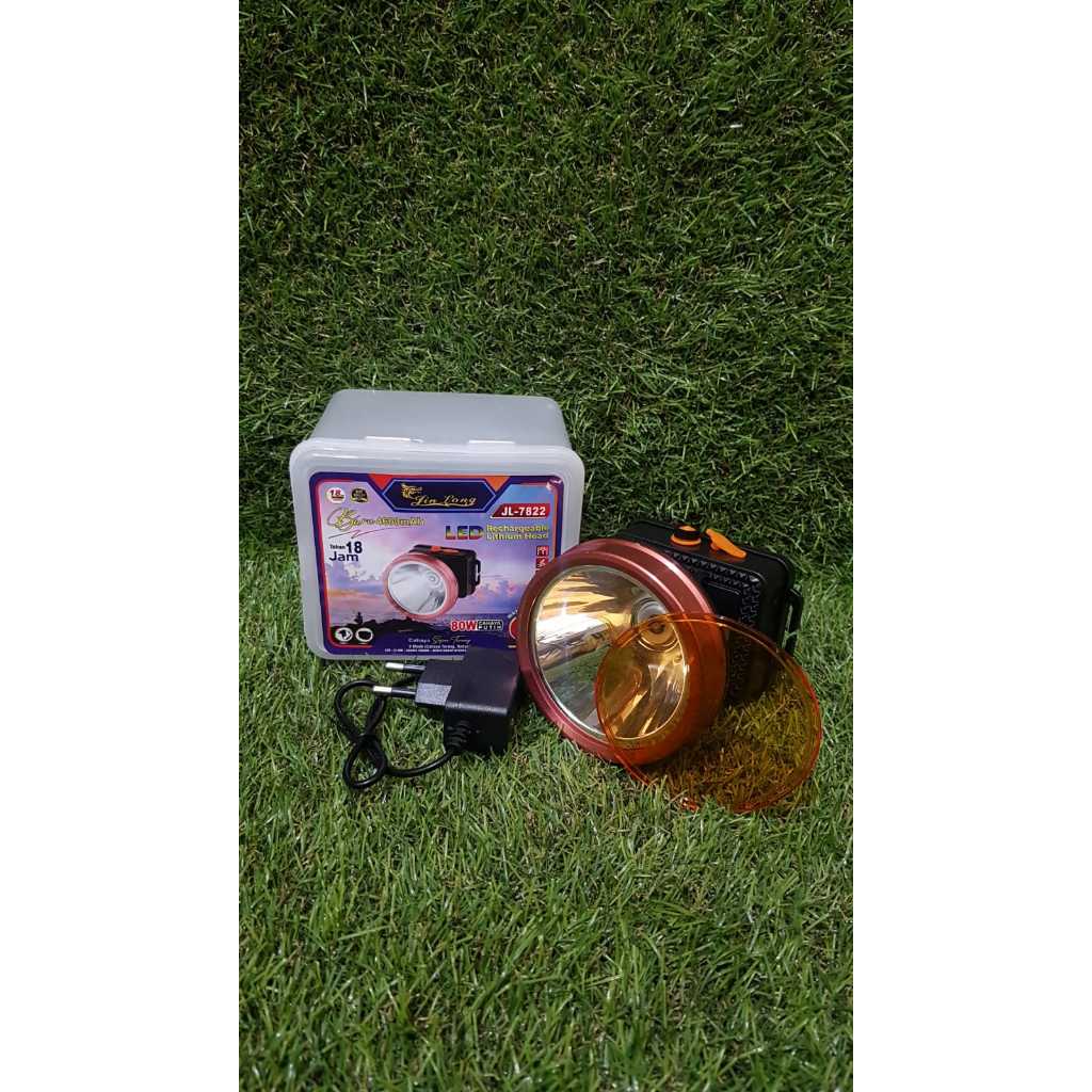 Senter Kepala Besar Jumbo JL-7822 80w tahan 18jam JL 7822 80watt Super Terang Waterproof