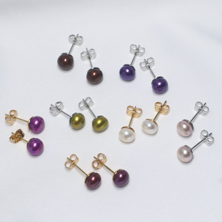 Giwang Stud Giwang Mutiara Asli Giwang Pentul Anting Tusuk Anting simpel elegan Mutiara Asli