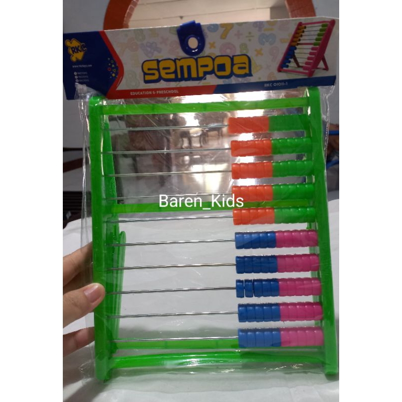 Promo COD Mainan Alat Bantu Hitung Sempoa Besar & Tebal Ukuran 21cm x 18cm x 4 Cm