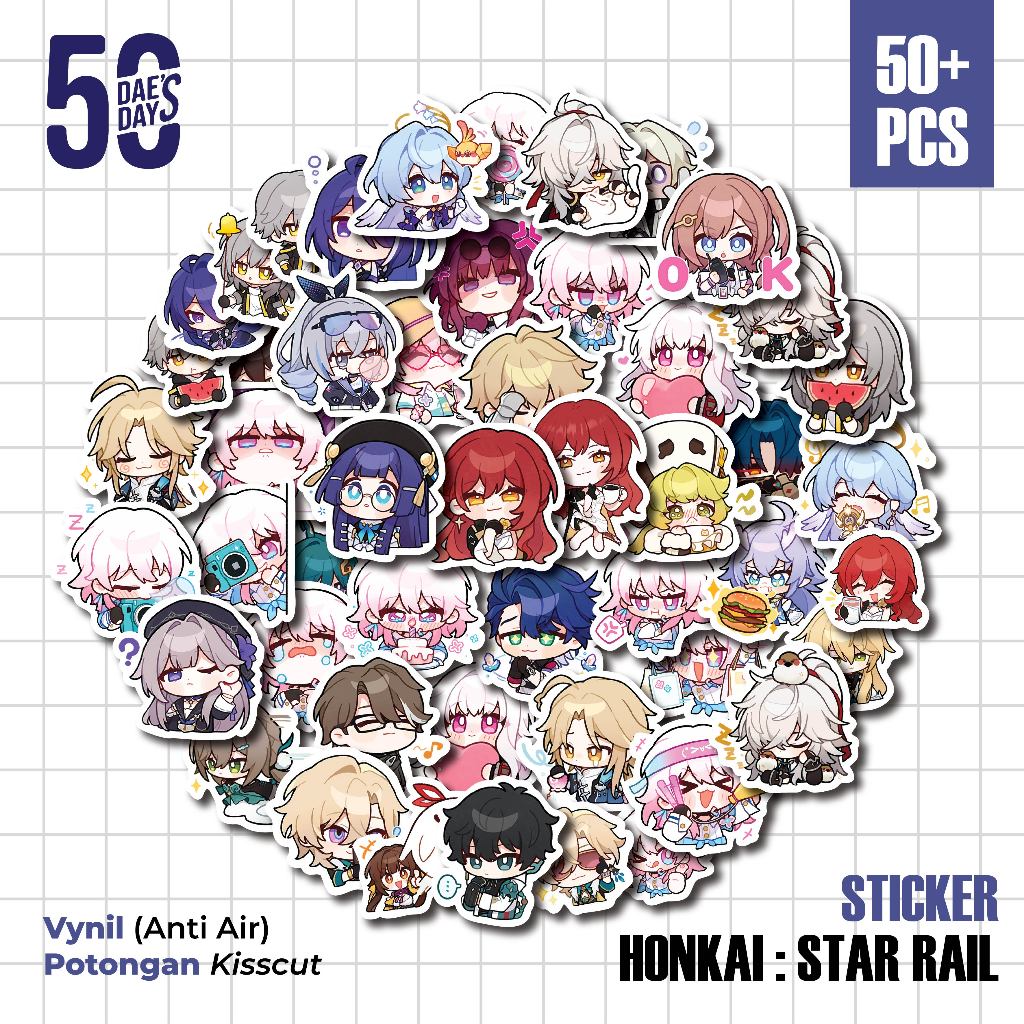 

50 PCS STIKER HONKAI STAR RAIL | Vinyl Waterproof | Stiker Helm Buku Journal Casing HP Laptop Koper