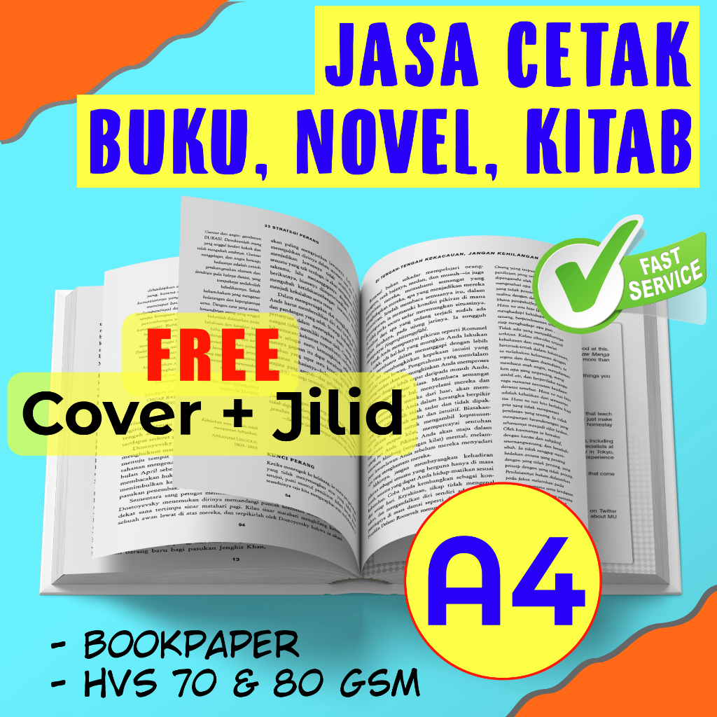 

CETAK Buku, Novel, Kitab ukuran A4 | Cover & Jilid FREE (GRATIS..!!)