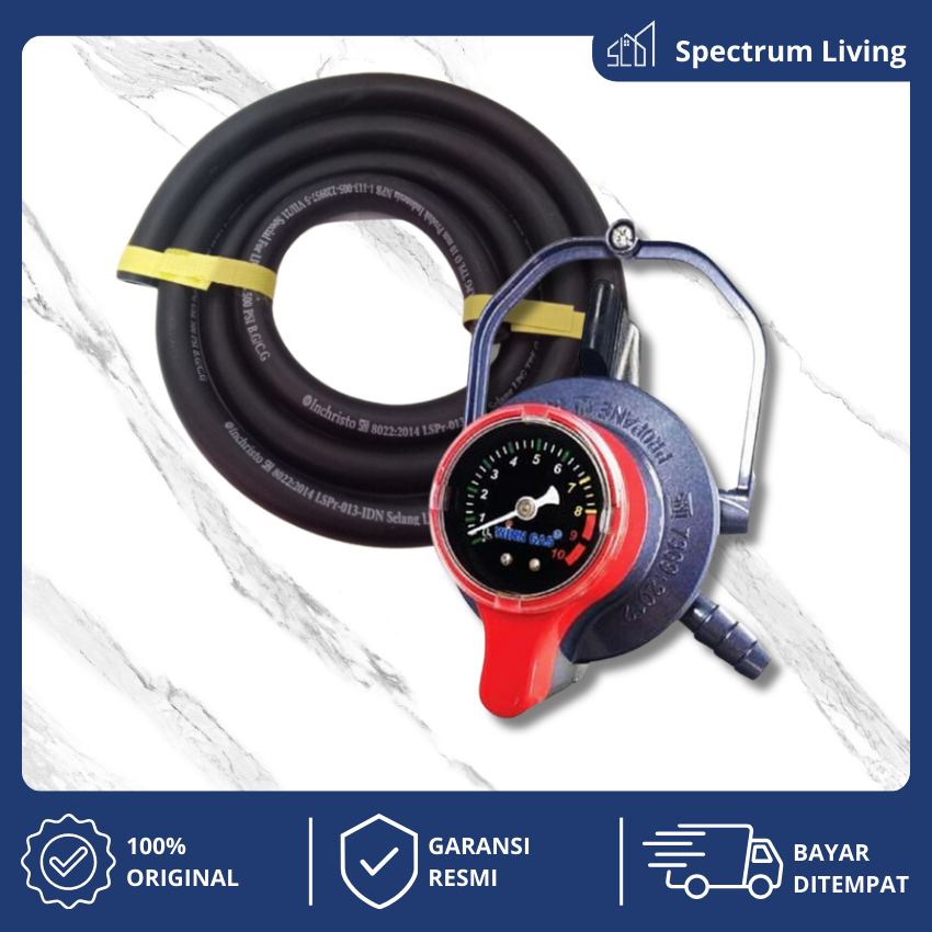 Paket Lengkap Regulator Winn Gas W900M + Selang Anti Tikus 3 Lapis 500 PSI