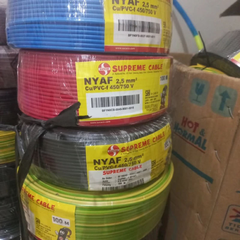 Kabel NYAF 2.5 mm Supreme / Kabel serabut tunggal 1x2.5mm @100m