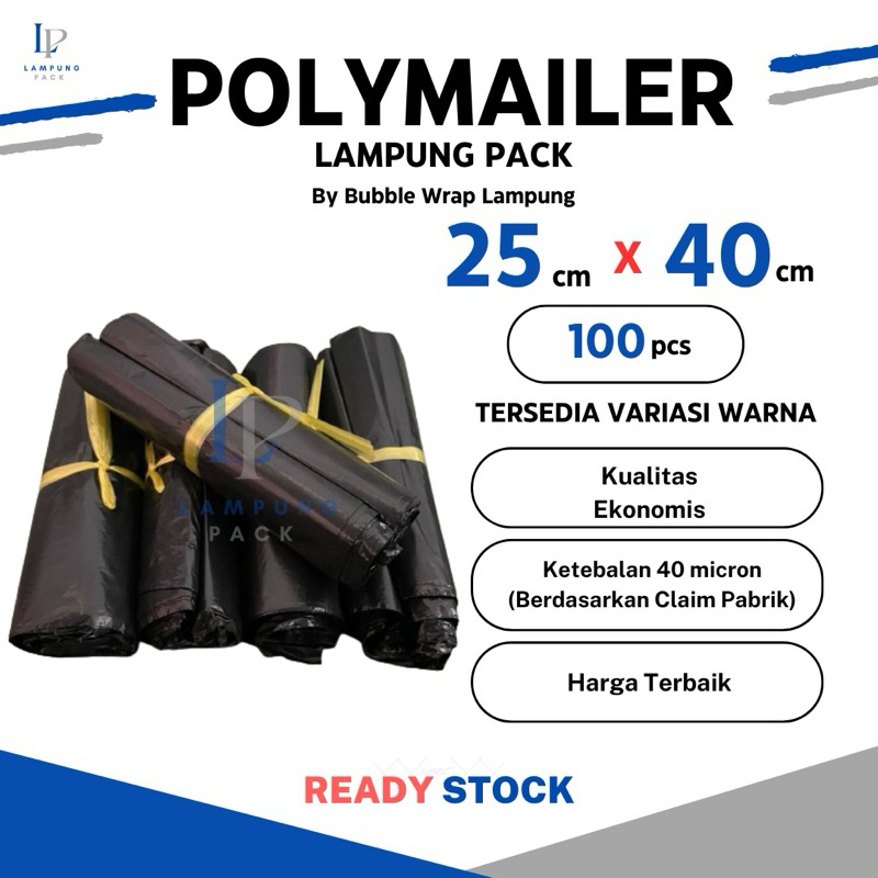 

Plastik Packing 25X40CM Polymailer Online Shop LDPE Glossy Isi 100PCS Tebal Anti Sobek Grosir Termurah Lampung