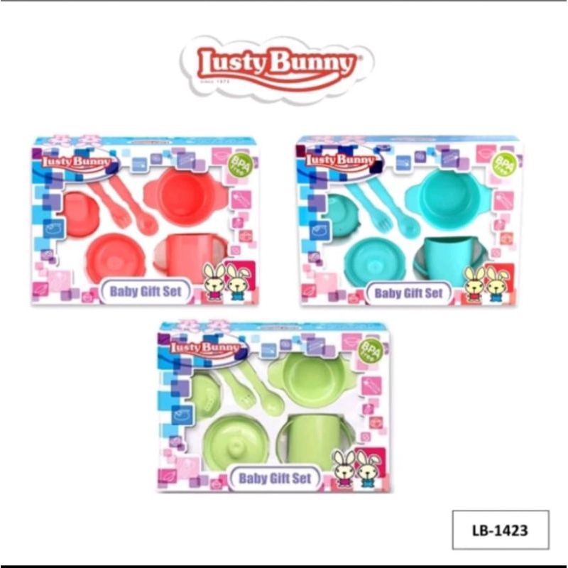 Lusty Bunny Feeding Set LB 1423 Piring/ Set Tempat Makan Bayi (Kemasan Plastik)