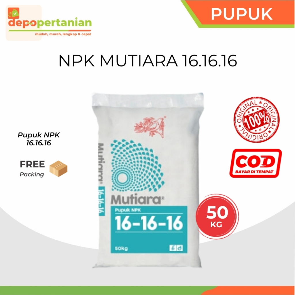 Depo Pertanian - Pupuk NPK Mutiara 16-16-16 50 Kg Meroke Original