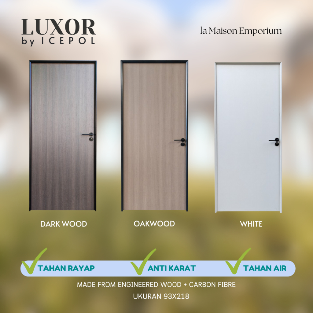 Pintu Kamar Tidur Kayu Luxor / Pintu Carbon Fibre / Engineered Wood Door